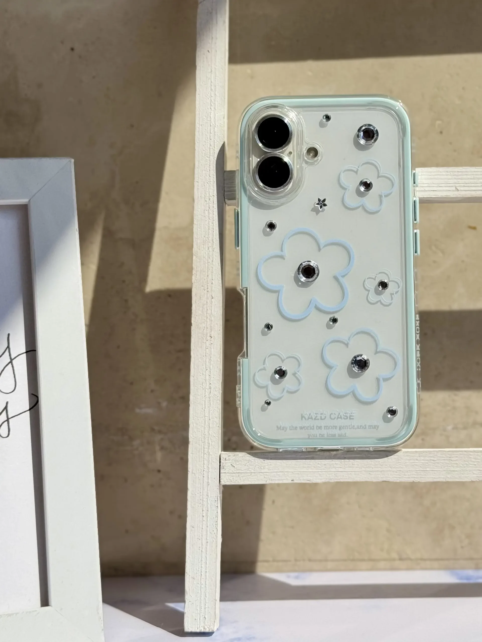 قاب گل آبی نگین دار(کدC2084)